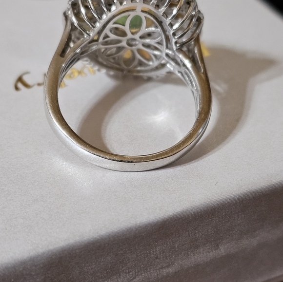 Natural Ethiopian Opal Cluster Ring Platinum over Sterling Silver Sz 11 ✨️ - Picture 2 of 3